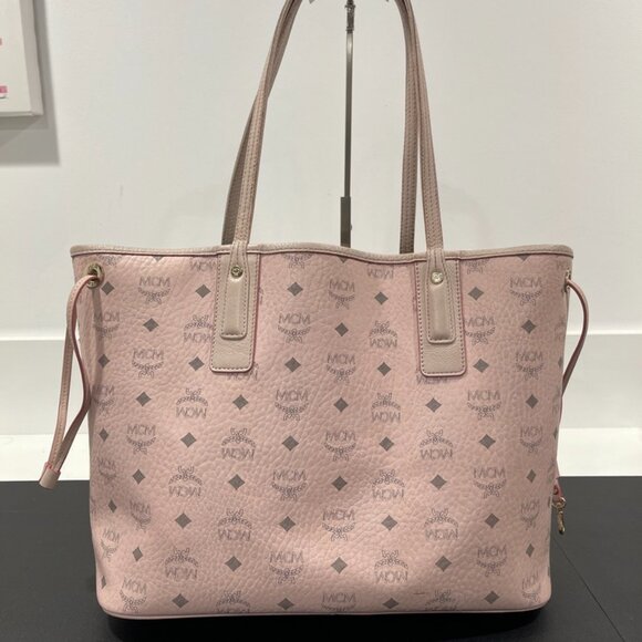 MCM Visetos Medium Liz Reversible Shopper Tote Powder Pink (JB1336) - Picture 9 of 10